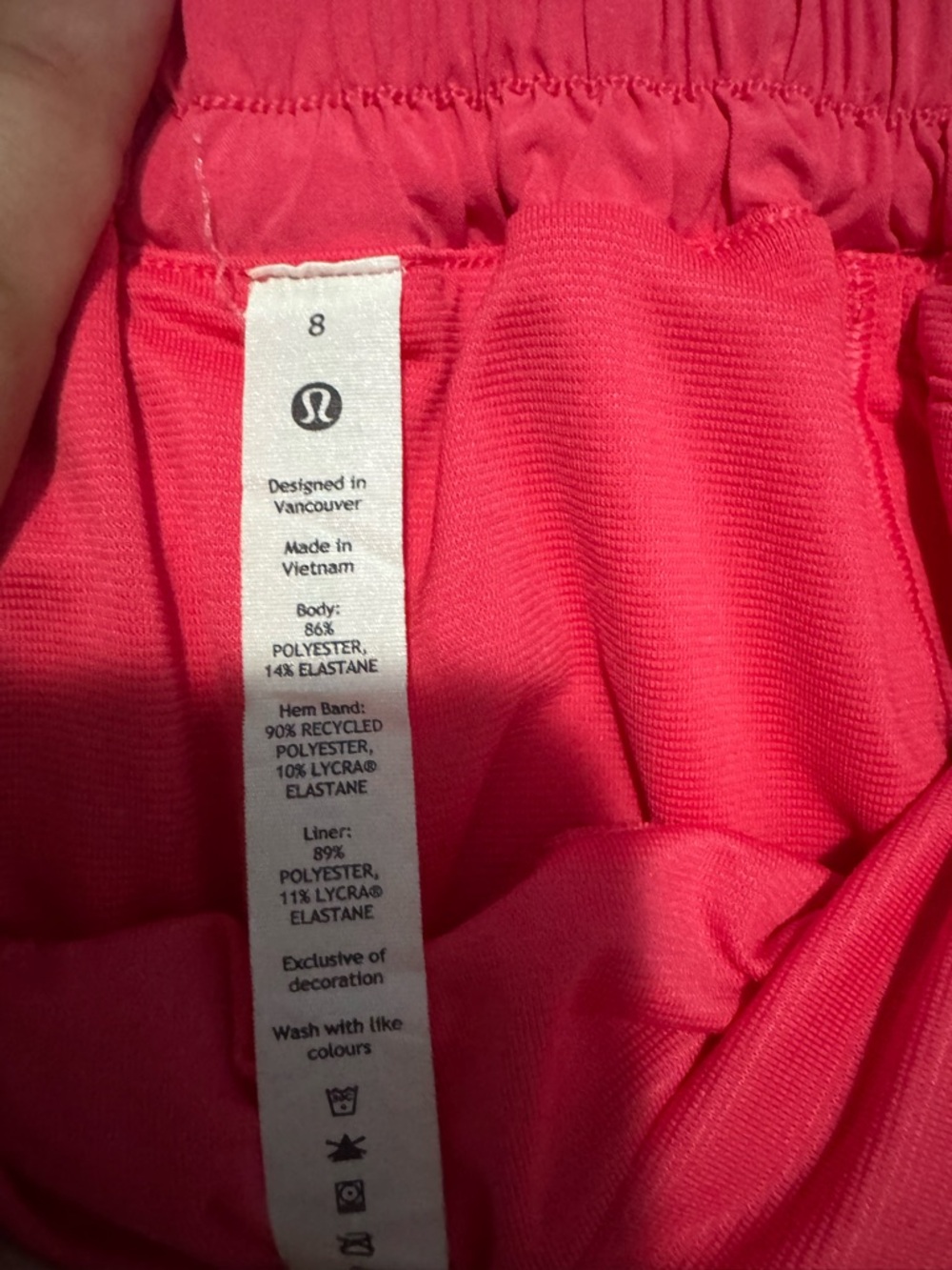 Lululemon Hotty Hot Low Rise 4” Women's Shorts-Lipgloss Pink - Picture 3 of 3